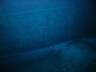 Ship's side in vicinity of well deck